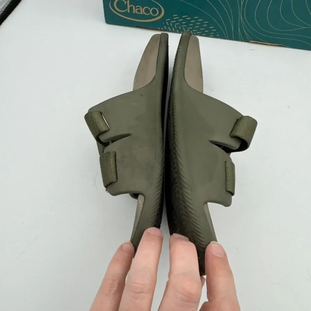 Chaco Chillos Slide Fossil Olive Green Men’s Size 7 Adjustable Comfort Sandals